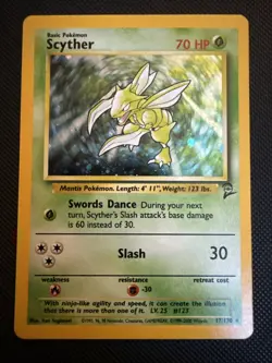 Pokemon Scyther 17/130 Jungle Holo Rare 1999 70 HP English TCG Card - Image 1