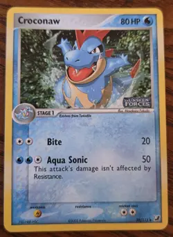 Croconaw Reverse Holo STAMP - 2005 Pokemon TCG Card EX Unseen Forces 38/115 - NM - Image 1