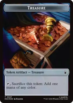 ~ Treasure (027) / Construct (030) Double-Sided Token (Surge Foil) ~ ~ ~ MTG ~ - Image 1