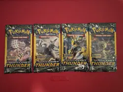 POKEMON Sun & Moon LOST THUNDER 3 Card Mini Booster Packs Complete Pack Art Set - Image 1