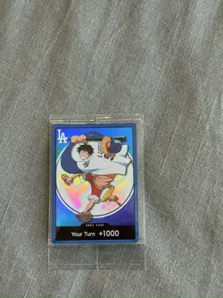 2026 Dodgers X One Piece Night Promo Card Monkey D Luffy Don card - Image 1