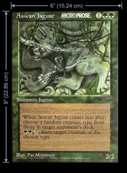 MTG Aswan Jaguar Jumbo OVERSIZED 6x9 Promo Card 1997 MicroProse WOTC Magic LP - Image 1