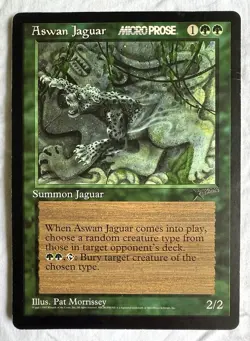 MTG Aswan Jaguar Jumbo OVERSIZED 6x9 Promo Card 1997 MicroProse WOTC Magic LP - Image 2