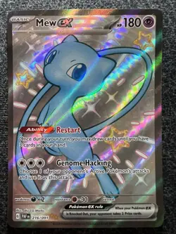 Mew ex 216/091 Holo Full Art Shiny Ultra Rare Pokemon Card NM - Image 1