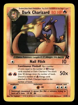 Dark Charizard 21/82 Unlimited Rare Team Rocket Pokemon Card - Image 2