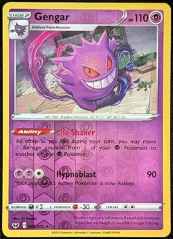 Gengar 085/202 Swsh01: Sword & Shield Reverse Holo Pokemon Card NM - Image 1