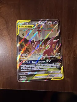 Pokemon TCG Espeon & Deoxys GX SM240 Black Star Promo Full Art Holo Card - Image 1