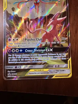 Pokemon TCG Espeon & Deoxys GX SM240 Black Star Promo Full Art Holo Card - Image 3