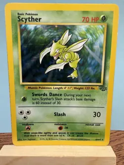 Pokemon TCG Scyther 10/64 Jungle Holo Rare WOTC Vintage Card - Image 1