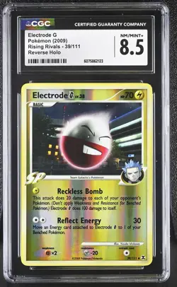 CGC 8.5 Electrode G 2009 Rising Rivals 39/111 Reverse Holo Pokemon Card - Image 1