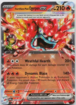 Hearthflame Mask Ogerpon ex 040/167 Holo Pokemon Prize Pack Series Cards - NM - Image 1