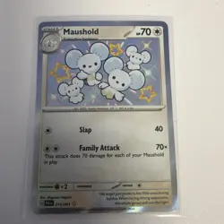 Pokemon TCG Maushold Shiny Card 210/091 SV Paldean Fates NM Shiny 💫 - Image 1
