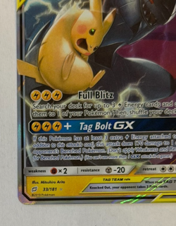 Pikachu & Zekrom GX 33/181 Sm-Team Up Holo Sun & Moon Tag & Team Pokemon NM - Image 5