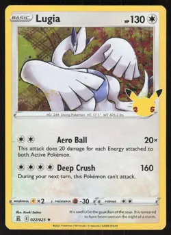 Pokemon Lugia Holo Rare 022/025 Celebrations LP - Image 1