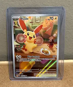Pokemon TCG Plusle 193/182 SV04 Paradox Rift Illustration Rare Holo EN - Image 1