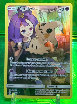 2019 245/236 Mimikyu Pokemon Cosmic Eclipse Secret Rare TCG HOLO Full Art - Image 1