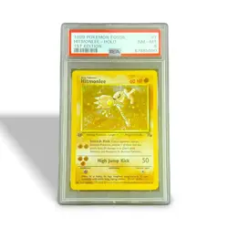 1999 Pokemon Fossil Hitmonlee Holo #7 1st Edition PSA 8 - Image 1