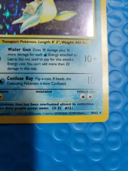 The Pokemon Company Lapras 10/62 Fossil Holo Rare Holo English 80 HP Unlimited - Image 5