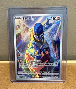 Pokemon TCG Sawk 130/086 Sv: White Flare Illustration Rare Holo EN - Image 1