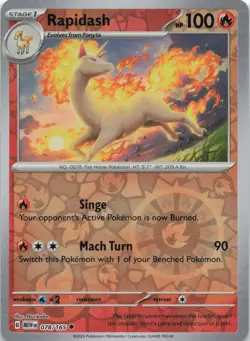 Rapidash 078/165 SV: Scarlet & Violet 151 Reverse Holo NM Pokemon TCG - Image 1