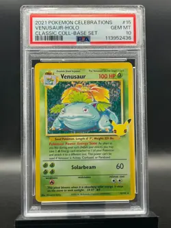 2021 Pokemon Celebrations Classic Collection Venusaur 15/102 PSA 10 - Image 1