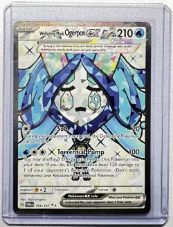 Pokemon Wellspring Mask Ogerpon ex 194/167 Twilight Masquerade Ultra Rare Holo - Image 1