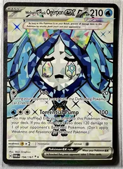 Pokemon Wellspring Mask Ogerpon ex 194/167 Twilight Masquerade Ultra Rare Holo - Image 2