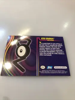 VERY RARE 2001 Topps POKEMON JOHTO #201 UNOWN -NM - Image 3