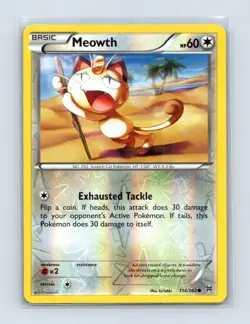 Meowth 114/162 Common BREAKthrough Pokemon Reverse Holo Lightly Played - Image 1