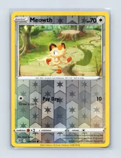 Meowth 199/264 Common Fusion Strike Pokemon Reverse Holo Lightly Played - Image 1
