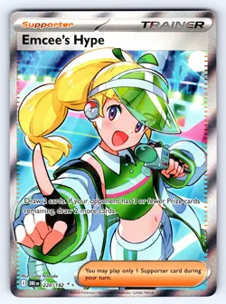 EMCEE'S HYPE 220/182 ULTRA RARE DESTINED RIVALS POKEMON HOLO NEAR MINT - Image 1