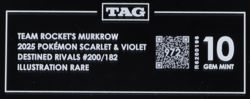 2025 Pokemon SV Destined Rivals 200/182 Team Rocket's Murkrow IR TAG 10 (972) - Image 3