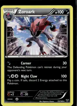 Pokemon Zoroark 73/146 XY Base Set Holo Rare LP - Image 1