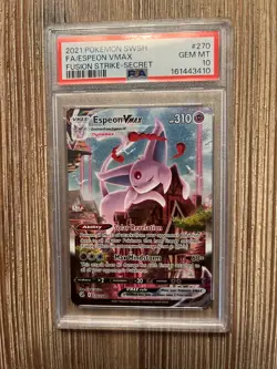 Espeon VMax 2021 Pokemon FUSION STRIKE Alt Art Secret PSA 10 Gem Mint - Image 1