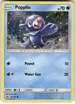 Popplio Cosmo Holo Swirl 039/149 Promo Miscellaneous Cards & Products Pokemon LP - Image 1