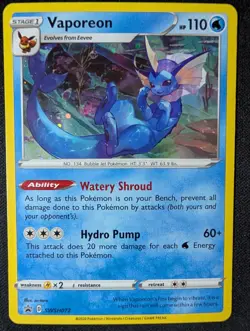 Vaporeon SWSH072 Sword & Shield Promo Black Star Holo NM Near Mint Pokemon - Image 1