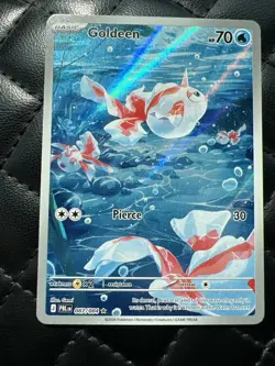 Goldeen Illustration IR Rare 087/084 Pitch Black Card in hand! Pokemon English - Image 1