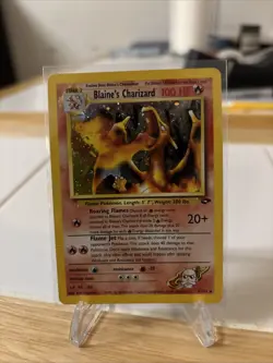Blain’s Charizard 2/132 Holo Rare Gym Challenge 2000 Pokemon Crease DMG - Image 2