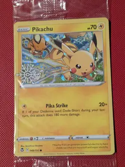 Pokemon TCG - Pikachu - 049/195 Snowflake Stamp Holiday SEALED - Silver Tempest - Image 1