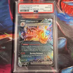 Pokemon 2025 SVP EN-SV Black Star Promo #196 Charizard EX PSA 10 - Image 1