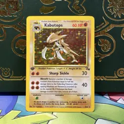 Pokemon 1999 Kabutops 9/62 Fossil Holo (First Edition) 1st NM - Image 1