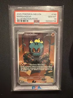 2025 Pokemon MEG EN #146 Marshadow Illustration Rare PSA 10 GEM MINT - Image 1