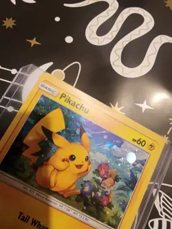 Pokemon TCG Pokemon Pikachu Black Star Promo SM86 Cosmos Holo Flawed - Image 2
