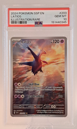 2024 POKEMON SSP EN-SURGING SPARKS #203 LATIOS ILLUSTRATION RARE - PSA 10 FRESH - Image 1