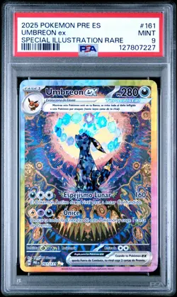 Pokemon Umbreon ex Prismatic Evolutions SIR 161/131 PSA 9 Spanish - Image 1