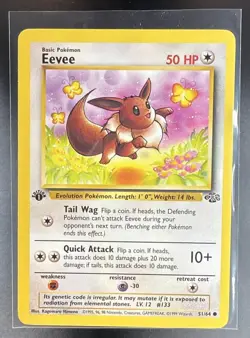 1999 Pokemon Jungle 1st Edition Eevee 51/64 Common - Image 1
