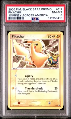 Pokemon Pikachu Journey Across America 10th Ann. Black Star Promo #012 PSA 8 - Image 1