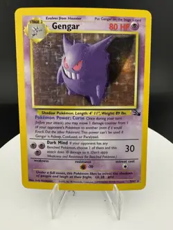 Pokemon Gengar 5/62 Holo Rare Fossil MP Vintage WOTC - Image 1