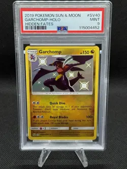 Pokemon: Garchomp Shiny Holo Rare SV40/SV94 Hidden Fates EN 2019 PSA 9 - Image 1