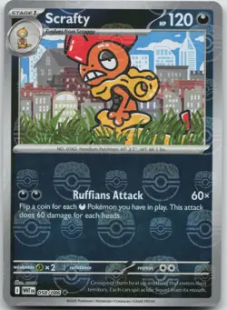 Scrafty (Master Ball Pattern) 058/086 Uncommon White Flare Pokemon Holo NM/M - Image 1